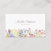 Carte De Visite Elégante aquarelle Fleur sauvage Floral Moderne (Devant)