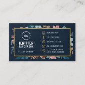 Carte De Visite Elégante aquarelle Fleurs Custom Social Media (Devant)