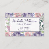 Carte De Visite Elégante aquarelle florale (Devant)