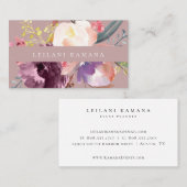 Carte De Visite Elégante aquarelle florale Artsy (Devant / Derrière)