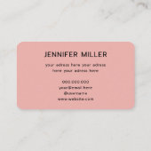 Carte De Visite Elégante aquarelle florale noir (Dos)