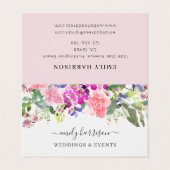 Carte De Visite Elégante aquarelle Flore verdure (Extérieur déplié)