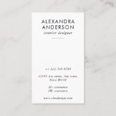 Carte De Visite Elégante Aquarelle Gris Profond Professionnel Mini (Dos)