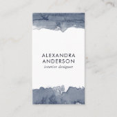 Carte De Visite Elégante Aquarelle Gris Profond Professionnel Mini (Devant)