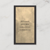 Carte De Visite Elégante Aquarelle Gris Shears | Bordure noire (Dos)