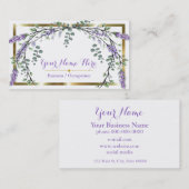 Carte De Visite Elégante aquarelle lavande violette (Devant / Derrière)