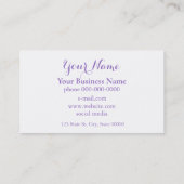 Carte De Visite Elégante aquarelle lavande violette (Dos)