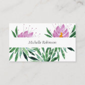 Carte De Visite Elégante aquarelle Lotus Flower Professional (Devant)