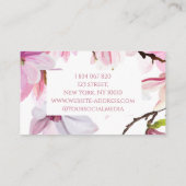 Carte De Visite Elégante aquarelle Magnolia (Dos)
