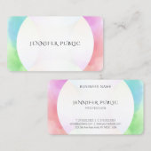 Carte De Visite Elégante aquarelle Moderne Design simple Modèle (Devant / Derrière)
