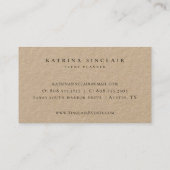 Carte De Visite Elégante aquarelle moderne Floral Kraft (Dos)