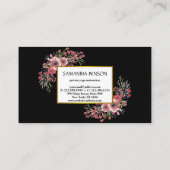 Carte De Visite Elégante aquarelle moderne illustration florale yo (Dos)