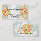Carte De Visite Elégante aquarelle moderne illustration florale yo (Devant / Derrière)