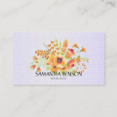 Carte De Visite Elégante aquarelle moderne illustration florale yo (Dos)