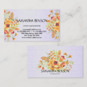 Carte De Visite Elégante aquarelle moderne illustration florale yo (Devant / Derrière)