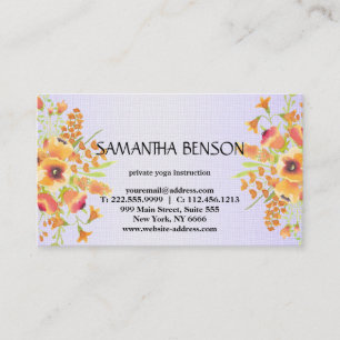 Carte De Visite Elégante aquarelle moderne illustration florale yo