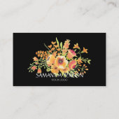 Carte De Visite Elégante aquarelle moderne illustration florale yo (Dos)