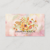Carte De Visite Elégante aquarelle moderne illustration florale yo (Dos)