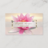 Carte De Visite Elégante aquarelle moderne Lotus Gold Frame (Devant)