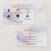 Carte De Visite Elégante aquarelle moderne Soins aux chandelles ve (Devant / Derrière)