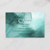 Carte De Visite Elégante aquarelle moderne Turquoise Bougie d'entr (Dos)