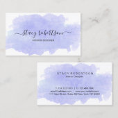 Carte De Visite Elégante aquarelle moderne violet (Devant / Derrière)