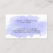 Carte De Visite Elégante aquarelle moderne violet (Dos)