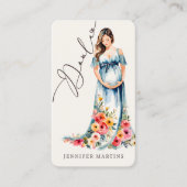 Carte De Visite Elégante aquarelle naissance et post-partum Doula (Devant)