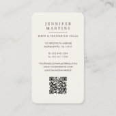 Carte De Visite Elégante aquarelle naissance et post-partum Doula (Dos)