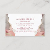 Carte De Visite Elégante aquarelle or bordeaux (Dos)