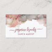 Carte De Visite Elégante aquarelle or bordeaux (Devant)