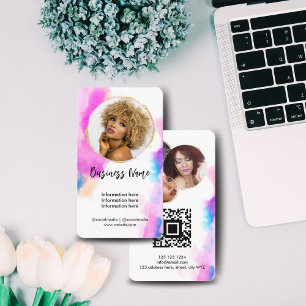 Carte De Visite Elégante Aquarelle Or Feminin Social Media Girly