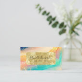 Carte De Visite Elégante aquarelle or huile (Debout devant)