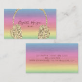 Carte De Visite Elégante aquarelle, Parties scintillant or casque (Devant / Derrière)