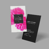 Carte De Visite Elégante aquarelle Peonies roses