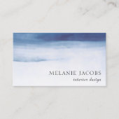 Carte De Visite élégante aquarelle professionnelle bleu (Devant)