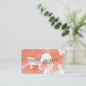 Carte De Visite Elégante aquarelle QR Code Terracotta Abstraite (Debout devant)