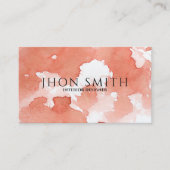 Carte De Visite Elégante aquarelle QR Code Terracotta Abstraite (Devant)