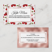 Carte De Visite Elégante aquarelle Rose Gold Cherry Blossom (Devant / Derrière)
