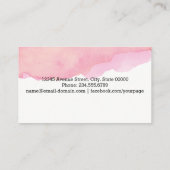 Carte De Visite Elégante aquarelle rose minimum (Dos)