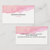 Carte De Visite Elégante aquarelle rose minimum (Devant / Derrière)