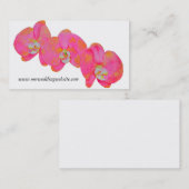 Carte De Visite Elégante aquarelle rose orchidées tropicale fleuri (Devant / Derrière)