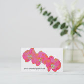 Carte De Visite Elégante aquarelle rose orchidées tropicale fleuri (Debout devant)