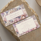 Carte De Visite Elégante Aquarelle rose pâle Floral Professionnel