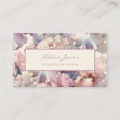 Carte De Visite Elégante Aquarelle rose pâle Floral Professionnel (Devant)