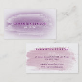 Carte De Visite Elégante aquarelle simple éclaboussure violet gris (Devant / Derrière)