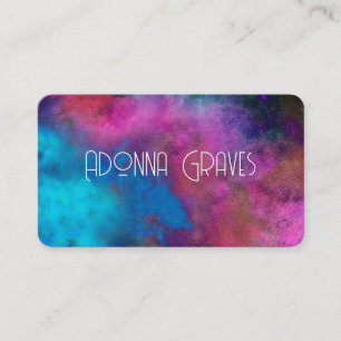 Carte De Visite élégante aquarelle turquoise et magenta artistique
