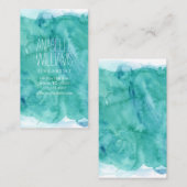 Carte De Visite Elégante aquarelle Turquoise foncée (Devant / Derrière)