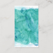 Carte De Visite Elégante aquarelle Turquoise foncée (Dos)
