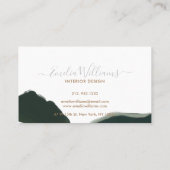 Carte De Visite Elégante aquarelle verte Abstraite Gold Script  (Dos)